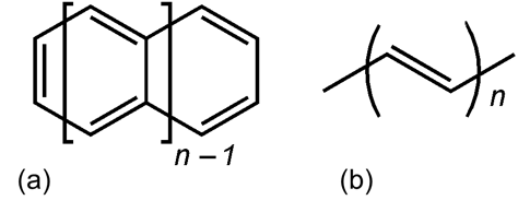Structure of n-acenes and n-polyacetylene